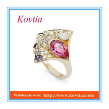 Fashion china factory direct wholesale jewelry ring pink sapphire ring